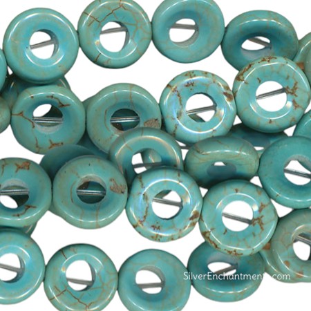 10mm Turquoise Donut Beads 