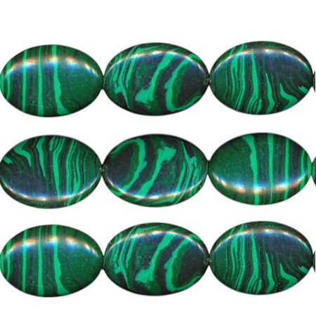 25x18mm Malachite Oval Beads 