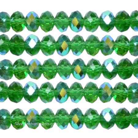 4mm Light Emerald AB Crystal Rondelle Beads 