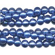8mm Round Silver Blue Glass Pearls 
