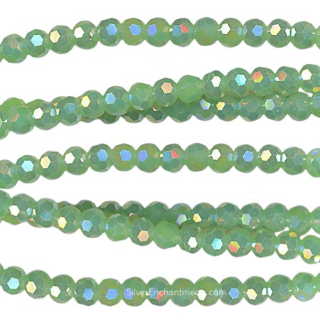 4mm Seafoam AB Crystal Round Beads 