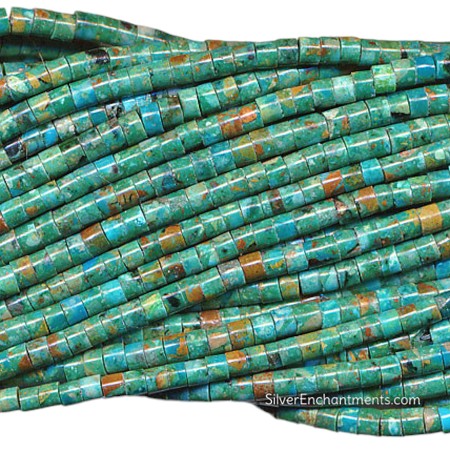 3-4mm Heishi Tube Turquoise Beads 