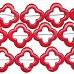 20mm Red Magnesite Flower Beads 