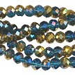 8mm Aquamarine Gold Crystal Rondelle Beads 