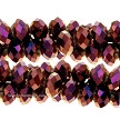 Metallic Burgundy 8mm Rondelle Crystal Beads 