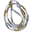 4mm Designer Mix Metallic Silver and Gold Crystal Rondelle Beads 