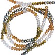 4mm Designer Metallic Gold and Silver Crystal Rondelle Beads 