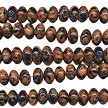 10mm Black Flecked Goldstone Rondelle Beads 