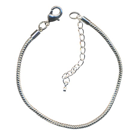 Silver Bracelet for Large Hole Beads 