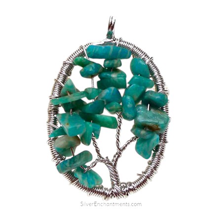 Amazonite Tree of Life Pendant 