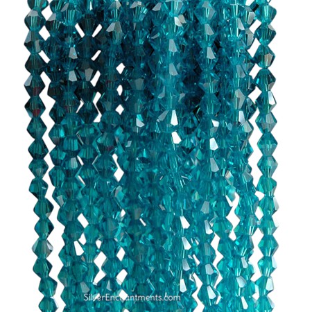8mm Aquamarine Crystal Bicone Beads 