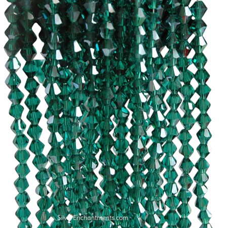 8mm Teal Crystal Bicone Beads 