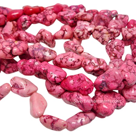 Freeform Fuchsia Pink Magnesite Nuggets 