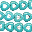 25mm Heart Turquoise Magnesite Beads 
