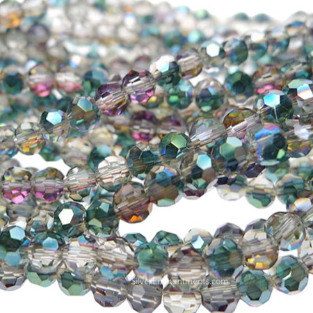 4mm Mystic Topaz Crystal Round Beads 