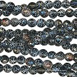 8mm Round Crackle Black Fire Agate Beads 