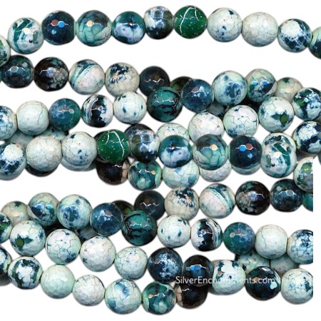8mm Round Green Fire Agate Beads 