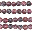 10mm Round Matte Carved Carnelian Beads 