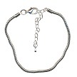 Silver Bracelet for Large Hole Beads with Lobster Clasp Closure 