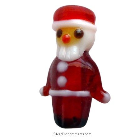 3D Glass Santa Claus Bead 