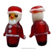 3D Traditional Santa Claus Lampworked Glass Bead | Handmade Holiday Jewelry Supply 