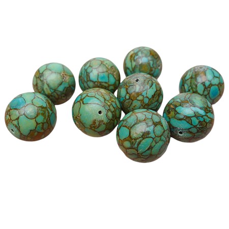 18mm Round Mosaic Turquoise Beads 