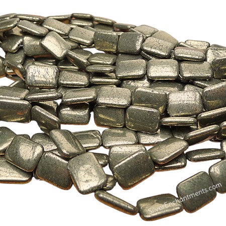 18x13mm Rectangle Pyrite Beads 