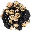 CzechMates Black Apollo Gold 2-Hole Lentil Beads 
