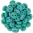 CzechMates Turquoise Two-Hole Lentil Beads 