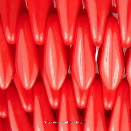 CzechMates Red 2-Hole Dagger Beads 