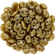 CzechMates Beige Bronze Picasso 2-Hole Lentil Beads 