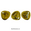 8x7mm Czech Glass Yellow Bronze Picasso Rose Petal Beads 