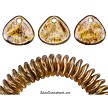 8x7mm Czech Glass Crystal Bronze Picasso Rose Petal Beads 