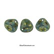 8mm Czech Glass Persian Turquoise Bronze Picasso Rose Petal Beads 