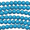 10mm Round Turquoise with Black Swirl Glass Beads 