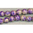 14mm Purple Animal Print Round Acrylic Beads 
