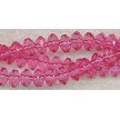 6mm Faceted Pink Acrylic Rondelle Beads 