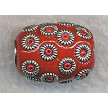 20x15mm Kashmiri Big Hole Barrel Beads Red Silver Red 