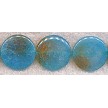 30mm Coin Blue Fire Agate Beads 