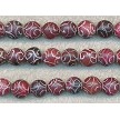 10mm Round Matte Carved Carnelian Beads 
