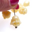 Small Ivory Laughing Buddha Beads, Budai Buddha Charm Beads 