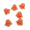 Small Coral Laughing Buddha Beads, Budai Buddha Charm Beads 