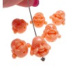 Coral Laughing Buddha Beads 
