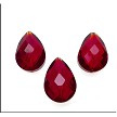 Crystal Teardrop Focal Pendant Bead, FLAME RUBY, 24x17x13mm 