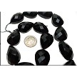 BLACK Crystal Teardrop Focal Beads, Strand, 24x17x13mm 