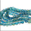 Aquamarine Chevron 12mm Round Rondelle Crystal Beads 