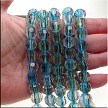 12mm Faceted Round Crystal Beads Strand, AQUAMARINE CHEVRON 
