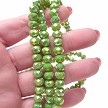 8mm JADE GREEN AURA Faceted Rondelle Crystal Beads 