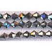 3mm Metallic Bright Silver Bicone Crystal Beads 