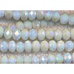 White Opal 4mm Rondelle Crystal Beads 